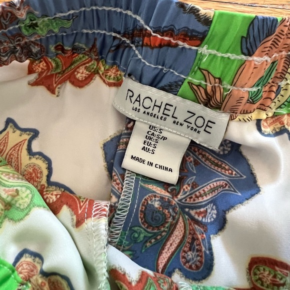 Rachel Zoe Green and Blue Pajama Bottoms with Colorful Patchwork Design - Picture 5 of 5
